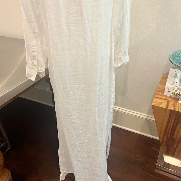 J.Crew White linen maxi Dress w/ half slip - Picture 7 of 16